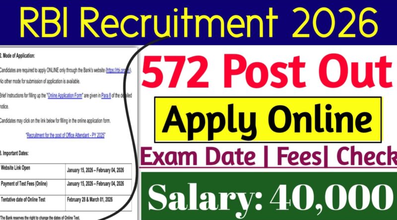 RBI Office Attendant Recruitment 2026
