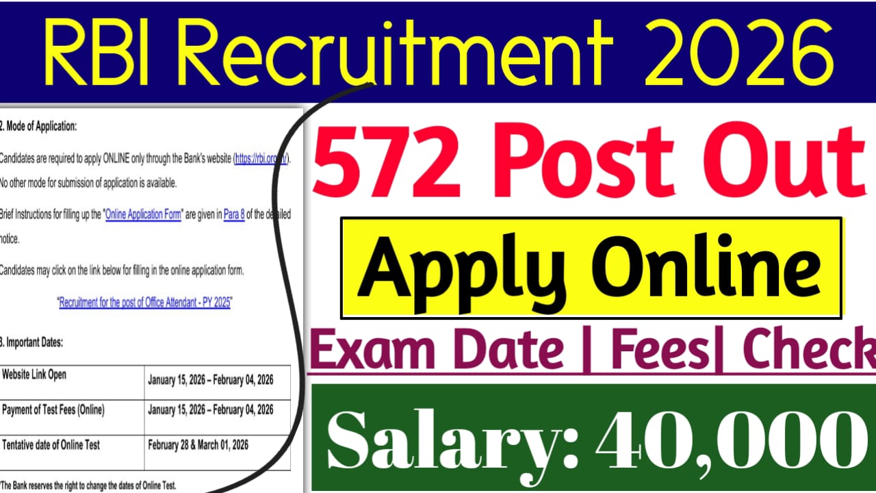 RBI Office Attendant Recruitment 2026