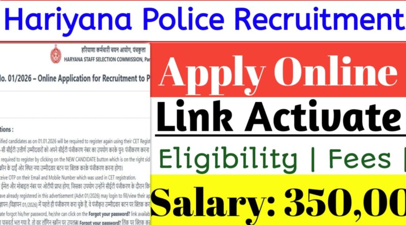 HSSC Haryana Police Constable Recruitment 2026