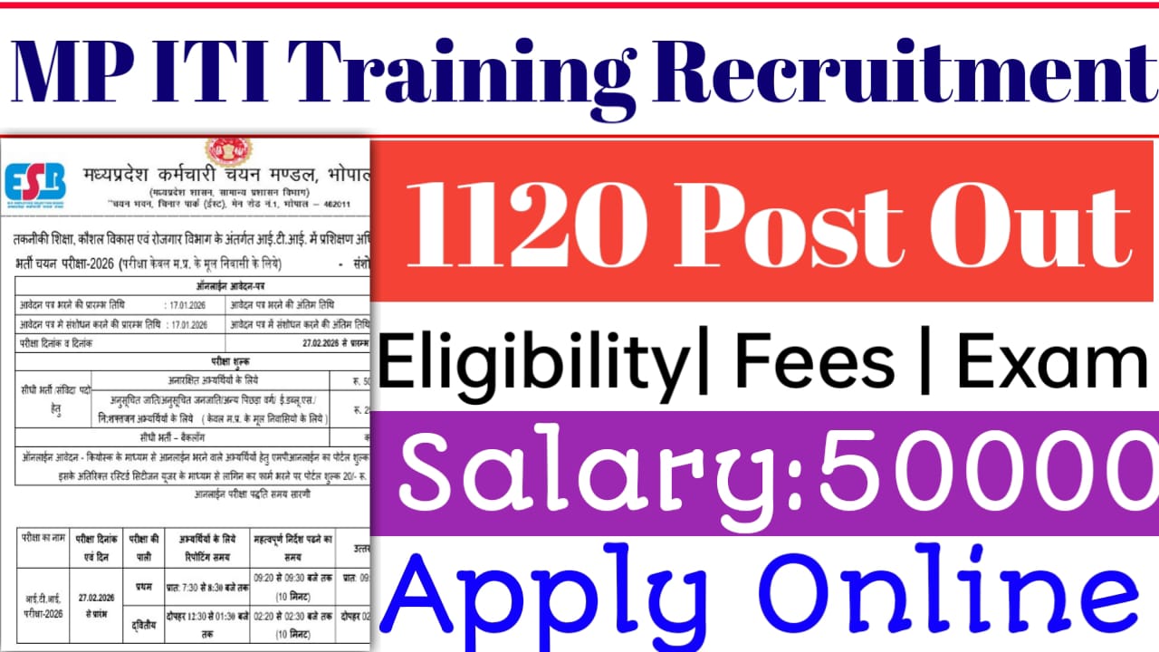 MPESB MP ITI Training Officer Recruitment 2026