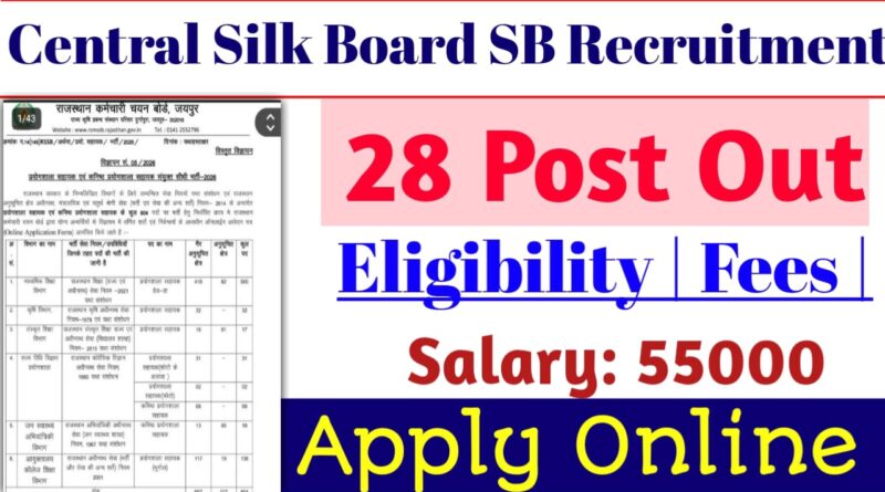 Central Silk Board Scientist B Recruitment 2026