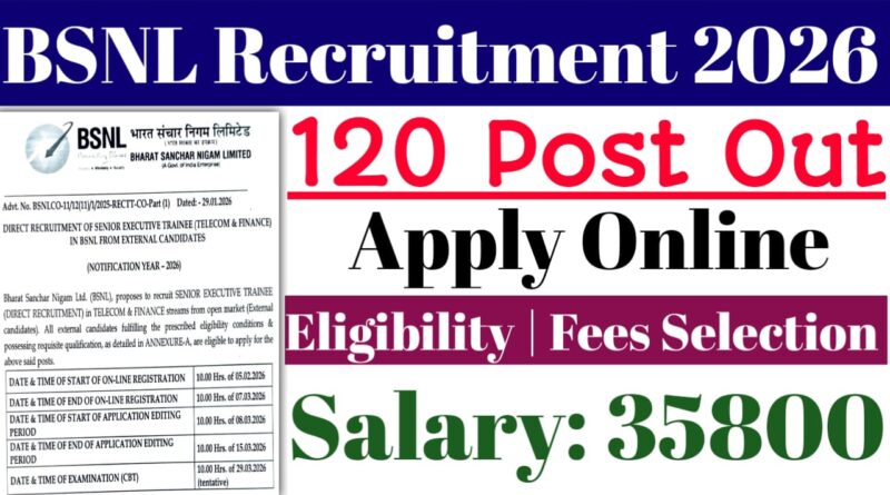 BSNL Recruitment 2026 Notification