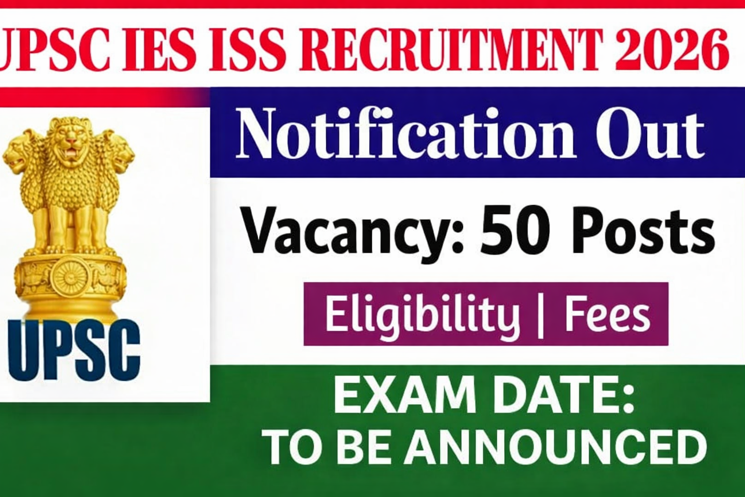 UPSC IES ISS Recruitment 2026