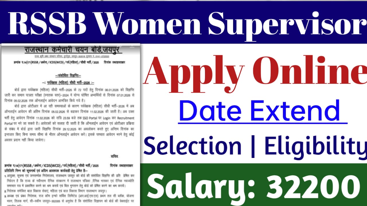 RSSB Women Supervisor Recruitment 2026