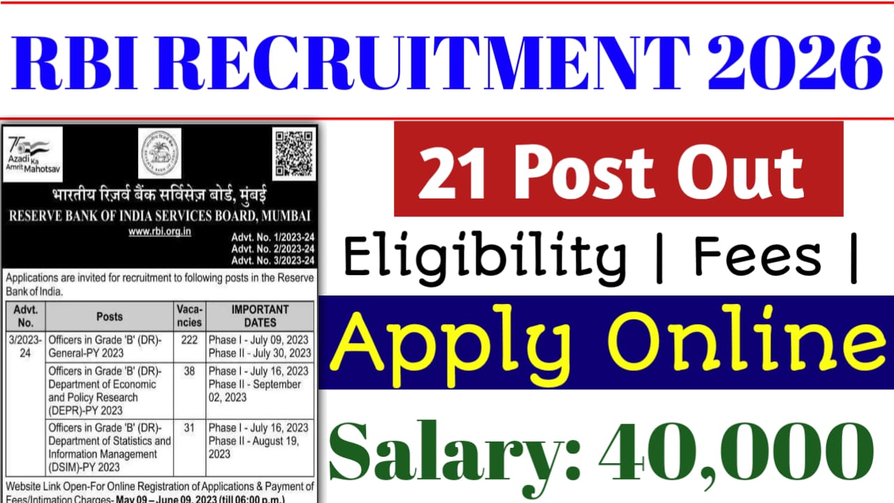 RBI Non CSG Various Post Recruitment 2026