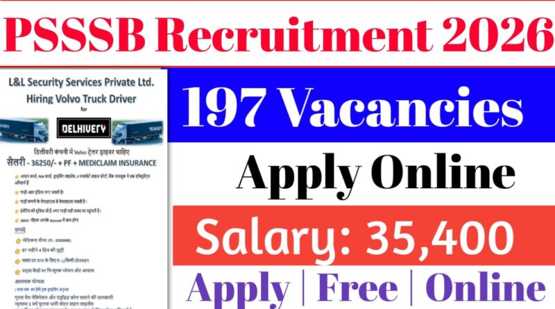 PSSSB Excise Inspector Recruitment 2026