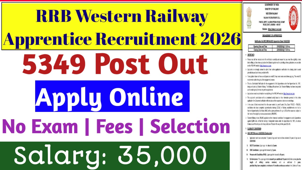 RRC Western Railway Apprentice Recruitment 2026