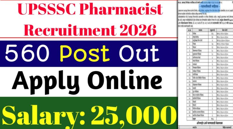 UPSSSC Pharmacist Recruitment 2026