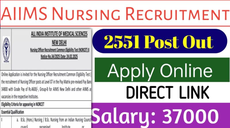 AIIMS Nursing Officer Recruitment 2026